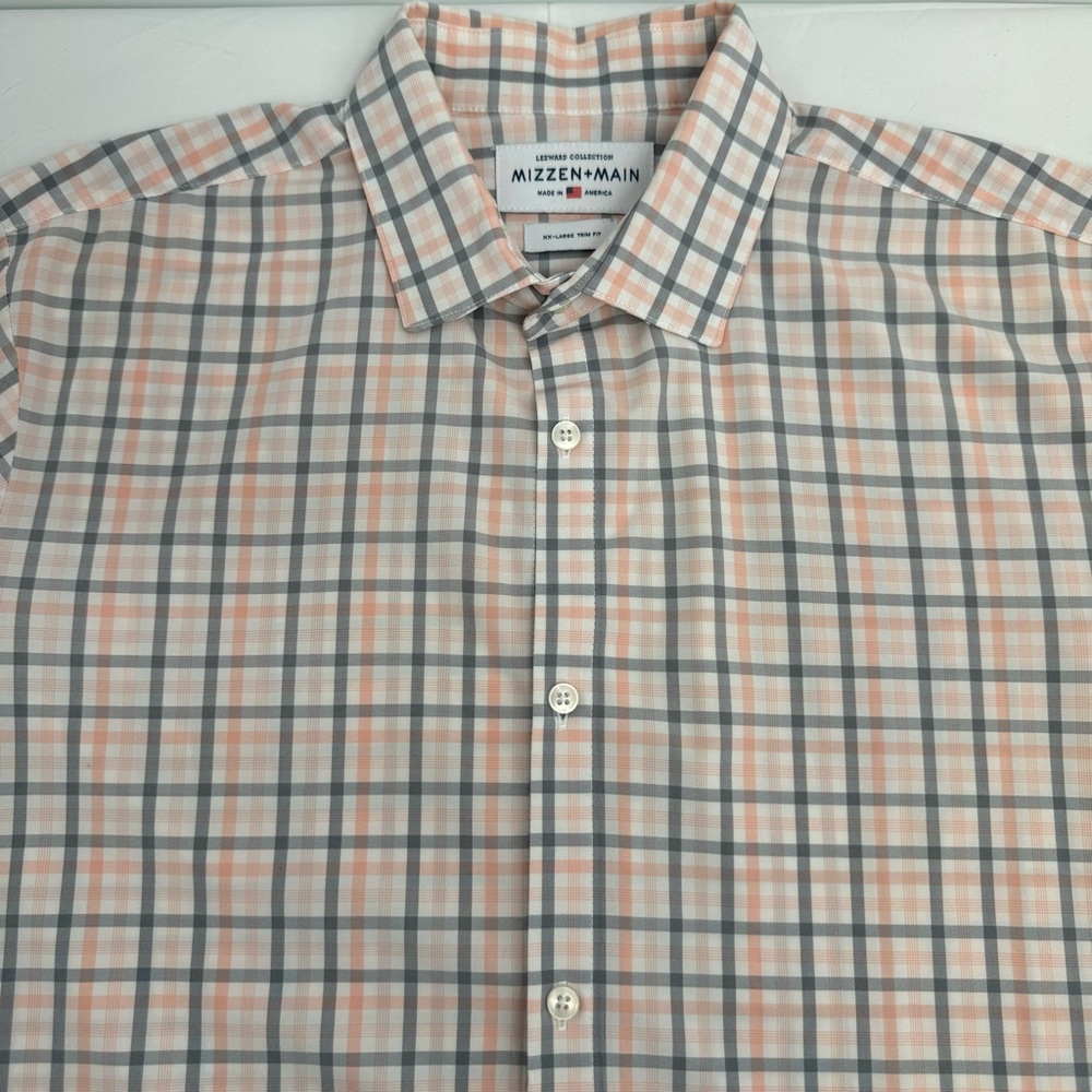 Mizzen Main Leeward Collection Men’s XXL Shirt Button Down Trim Fit  Plaid